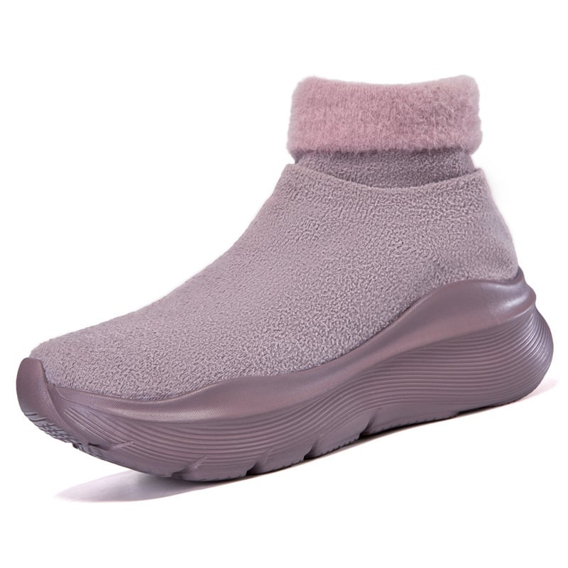 Unisex ziemas kokvilnas apavi ar fleece iekšpusi, bieza zole, slip-on