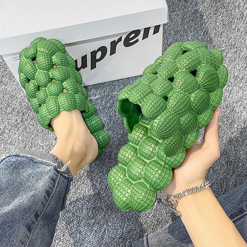 Papuci de plajă EVA pentru bărbați Lychee-Bubble Cutout, parte superioară EVA și talpă EVA, respirabili, vară 2024