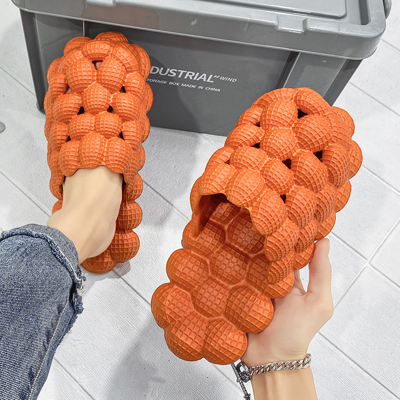 Papuci de plajă EVA pentru bărbați Lychee-Bubble Cutout, parte superioară EVA și talpă EVA, respirabili, vară 2024