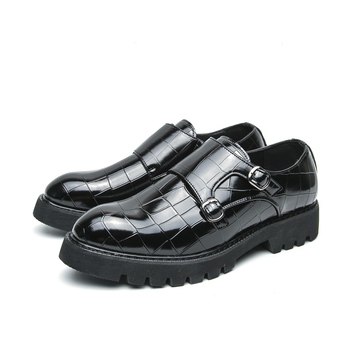 Ανδρικά παπούτσια γραφείου με επάνω μέρος από μικροϊνές, σόλα από καουτσούκ, μυτερή μύτη, ριγέ μοτίβο, στυλ casual/επαγγελματικό