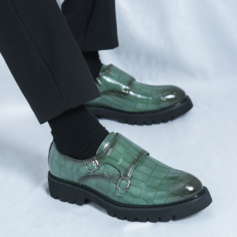 Vīriešu kurpes ar mikrofibra augšu, gumijas zole, asas purns, svītrainais raksts, casual/uzņēmējdarbības stils