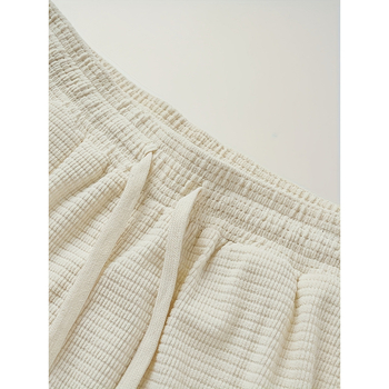 Casual σορτς με υφή καρουδουρι, φλις επένδυση, ελαστική μέση, χαλαρή εφαρμογή, για άνδρες σε όλες τις εποχές