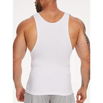 Férfiaknak tervezett kompressziós tanktop, lélegző, rugalmas, csíkos, laza szabású