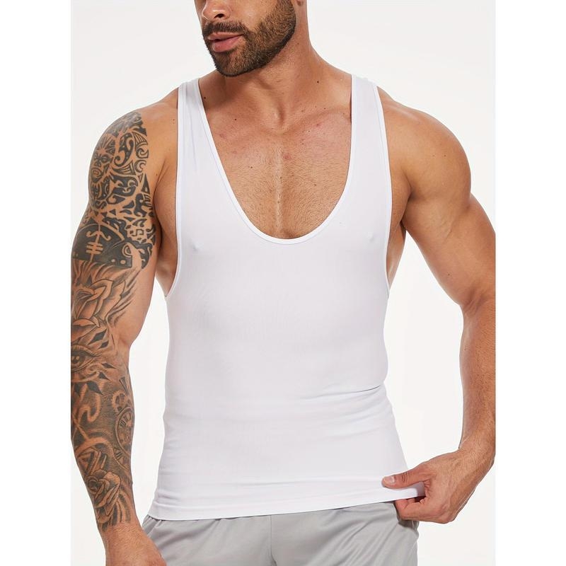 Férfiaknak tervezett kompressziós tanktop, lélegző, rugalmas, csíkos, laza szabású