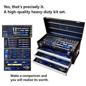 Set portabil de depozitare din oțel, cu mai multe niveluri și sertare