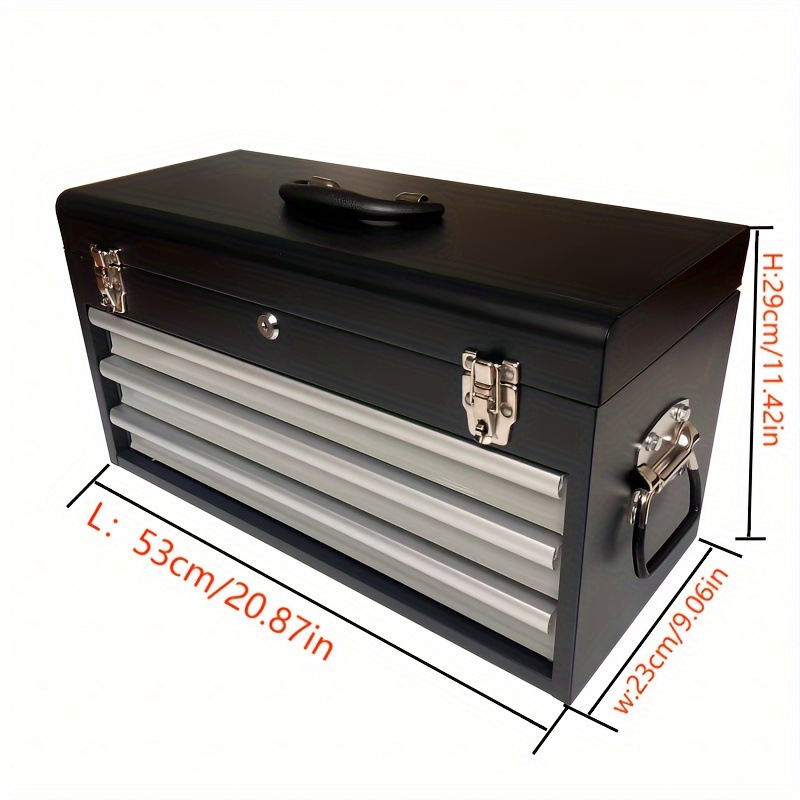 Set portabil de depozitare din oțel, cu mai multe niveluri și sertare