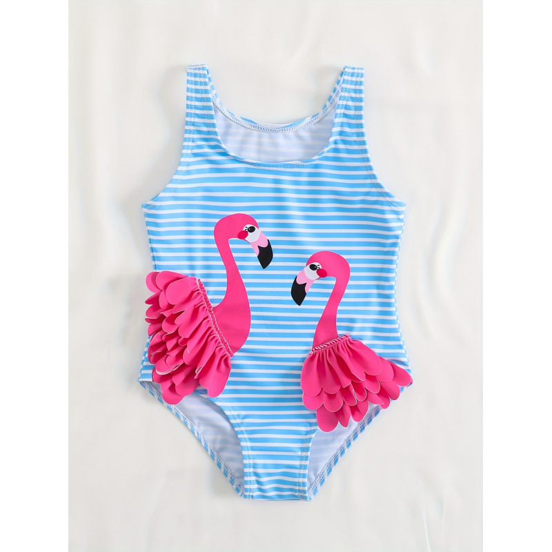 Παιδικό ολόσωμο ρούχο σε στυλ Lolita χωρίς μανίκια, με φλαμίνγκο ριγέ σχέδιο, από ύφασμα Lyocell