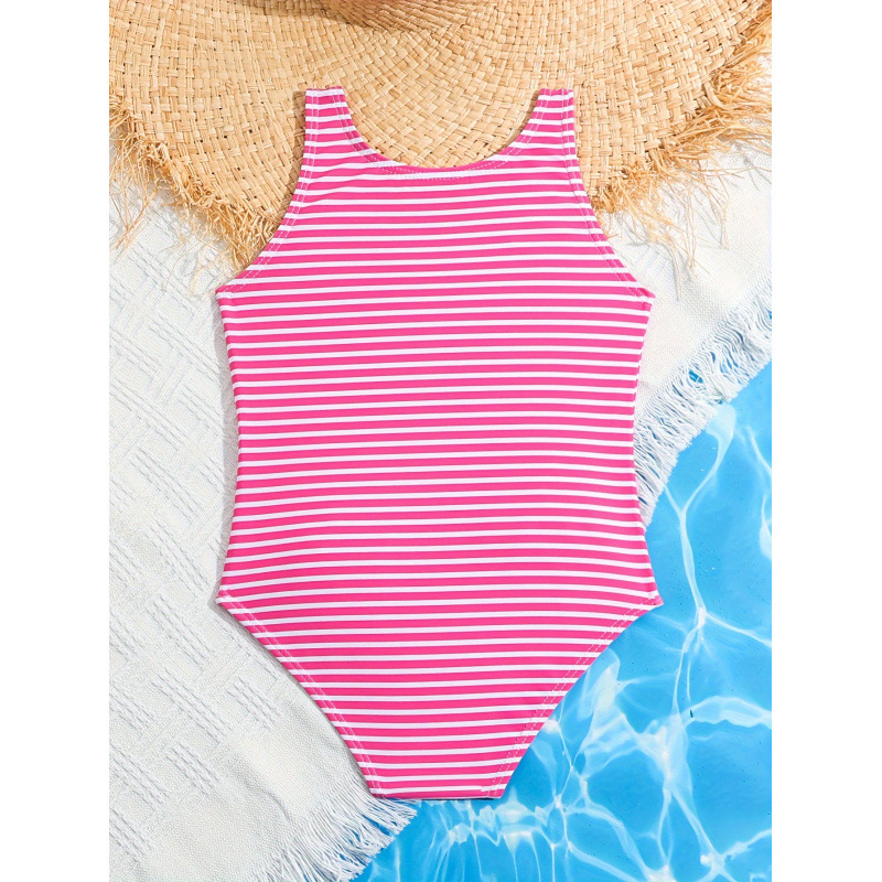 Παιδικό ολόσωμο ρούχο σε στυλ Lolita χωρίς μανίκια, με φλαμίνγκο ριγέ σχέδιο, από ύφασμα Lyocell