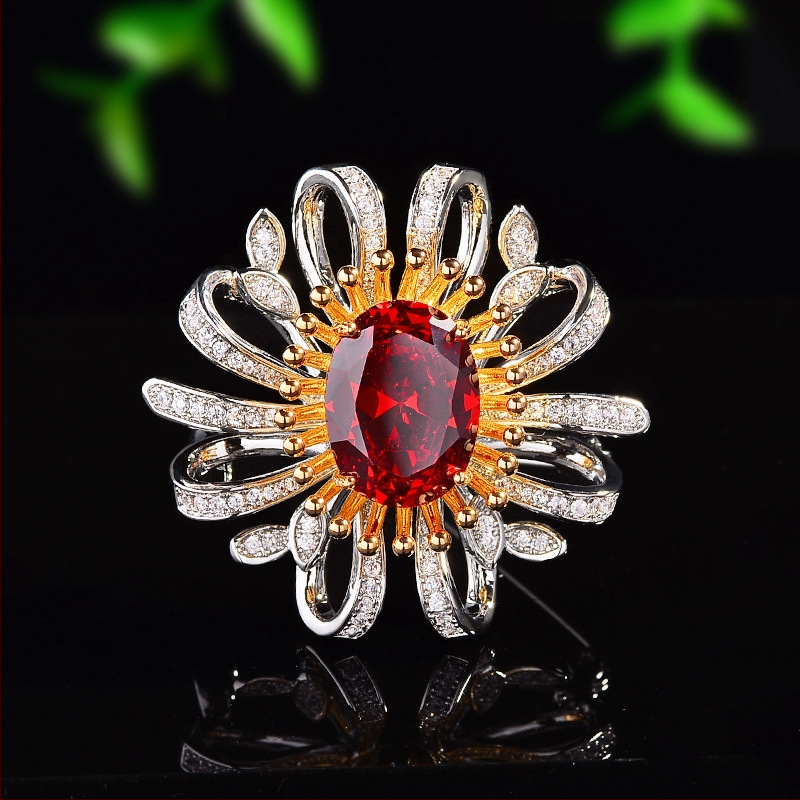 Broșă | Formă: Floare; Stil: Doamnă, Elegant; Material: Cupru; Proces: Electroplatrare; Model XR16097