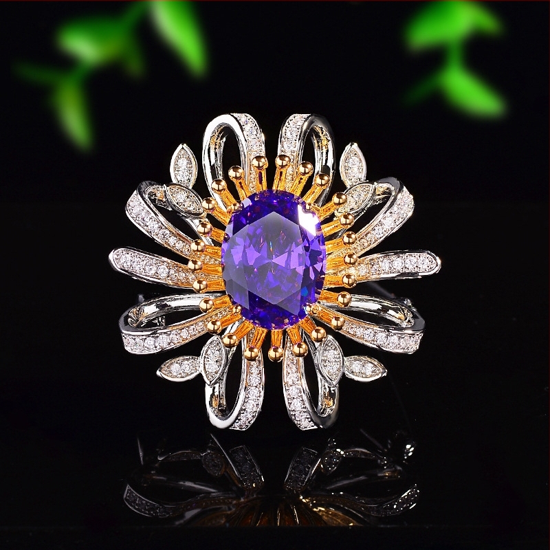 Broșă | Formă: Floare; Stil: Doamnă, Elegant; Material: Cupru; Proces: Electroplatrare; Model XR16097