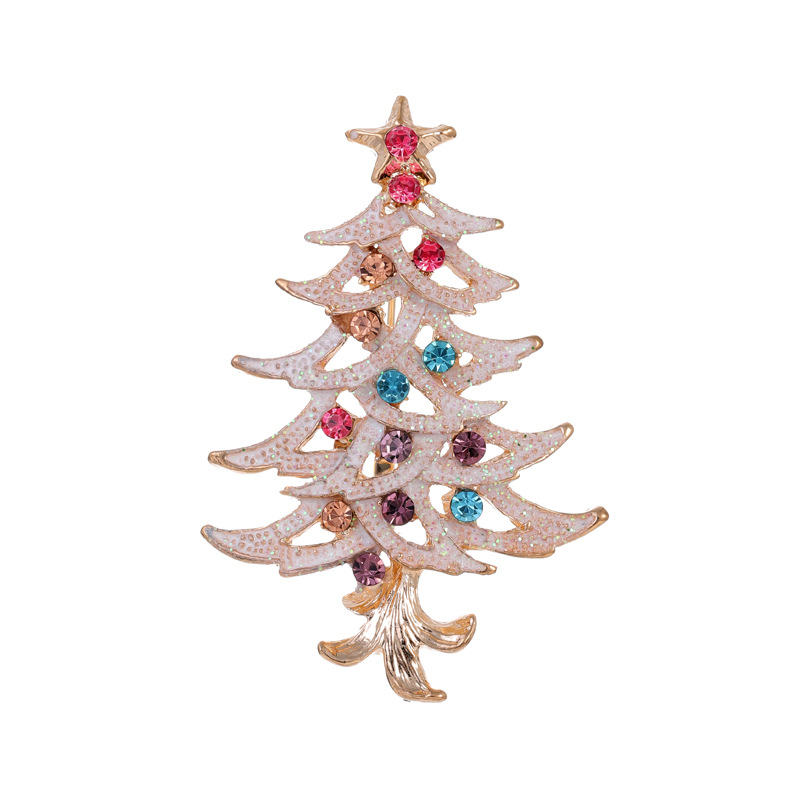 Božićna broš za božićno drvce, cinkova zlitina, elektroplakirani premaz, dizajn listova, pastoralni stil