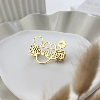 Nerūdijančio plieno raidžių segė – personalizuotas įrašas, vardinė plokštelė, unisex