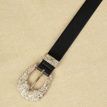 Δερμάτινη ζώνη με χρυσή μεταλλική αγκράφα, μποέμ στυλ, αγκράφα τύπου σκοινιού, Red Bean υλικό, SH58714472