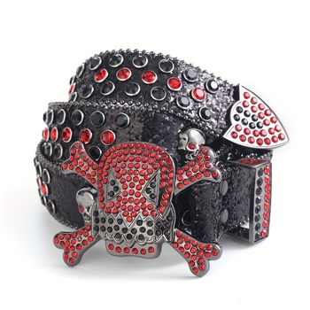 Ζώνη πανκ-χιπ-χοπ από PU δέρμα, κούμπωμα από κράμα, πλάτος 2–4 εκ, στυλ πανκ/Inst, καυτή διάτρηση.