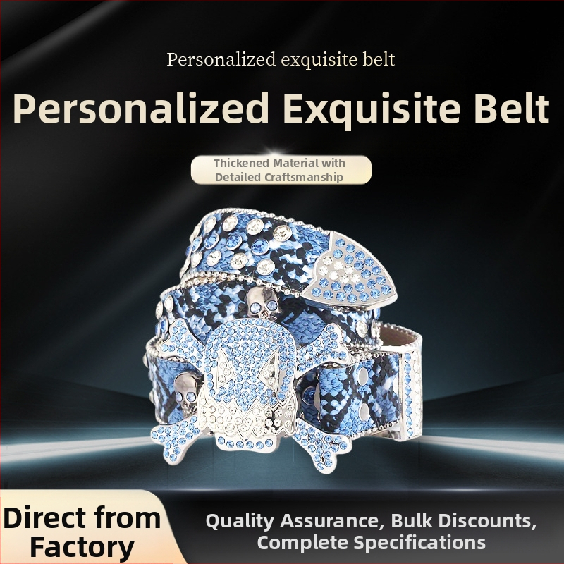 PU bőr öv, ötvözet csattal, 2–4 cm szélesség, punk/hip-hop/Inst stílus, forró lyukasztásos megmunkálás.