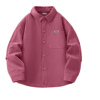 Κοριτσίστικο Corduroy πουκάμισο-ζακέτα με μακριά μανίκια, Turn-down γιακά, πολυεστερική ύφανση, Κορεατικό στυλ, άνοιξη-φθινόπωρο