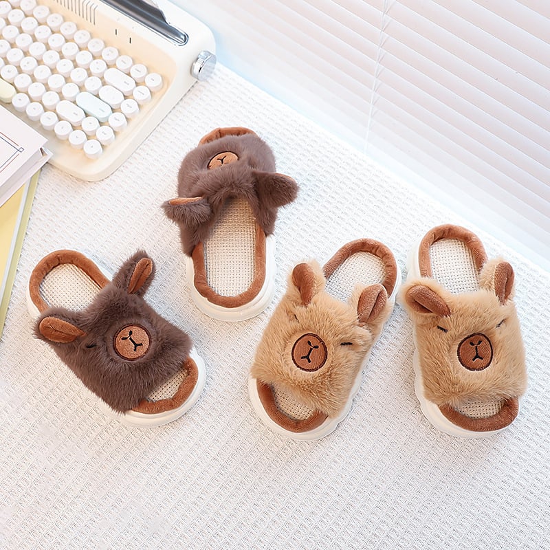 Vaikų šlepetės su animaciniu raštu, viršus iš medvilnės, padas iš PVC, žiemai, unisex