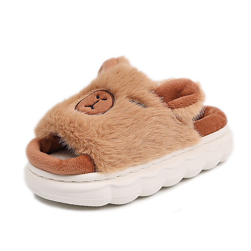 Vaikų šlepetės su animaciniu raštu, viršus iš medvilnės, padas iš PVC, žiemai, unisex