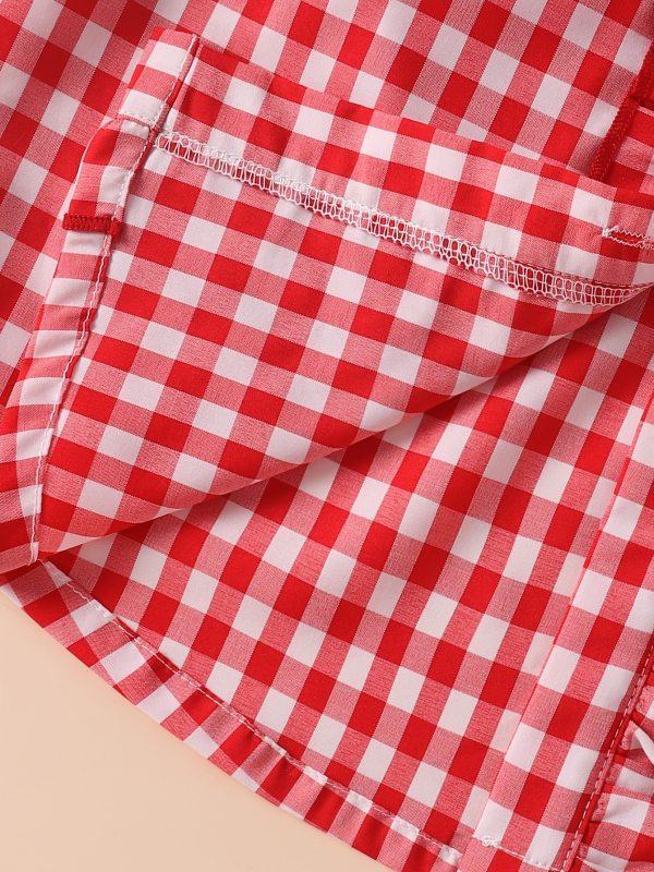 Cămașă pentru fete, în carouri, mânecă lungă, 100% poliester, guler clasic, primăvară și toamnă