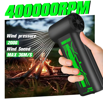 Ръчен вентилатор с турбина F18, вградена батерия 4000mAh, 4 нива на скорост, роторна лопатка за прах, шум ≥71dB