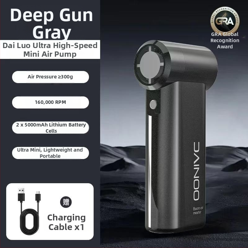 Ръчен вентилатор с турбина F18, вградена батерия 4000mAh, 4 нива на скорост, роторна лопатка за прах, шум ≥71dB