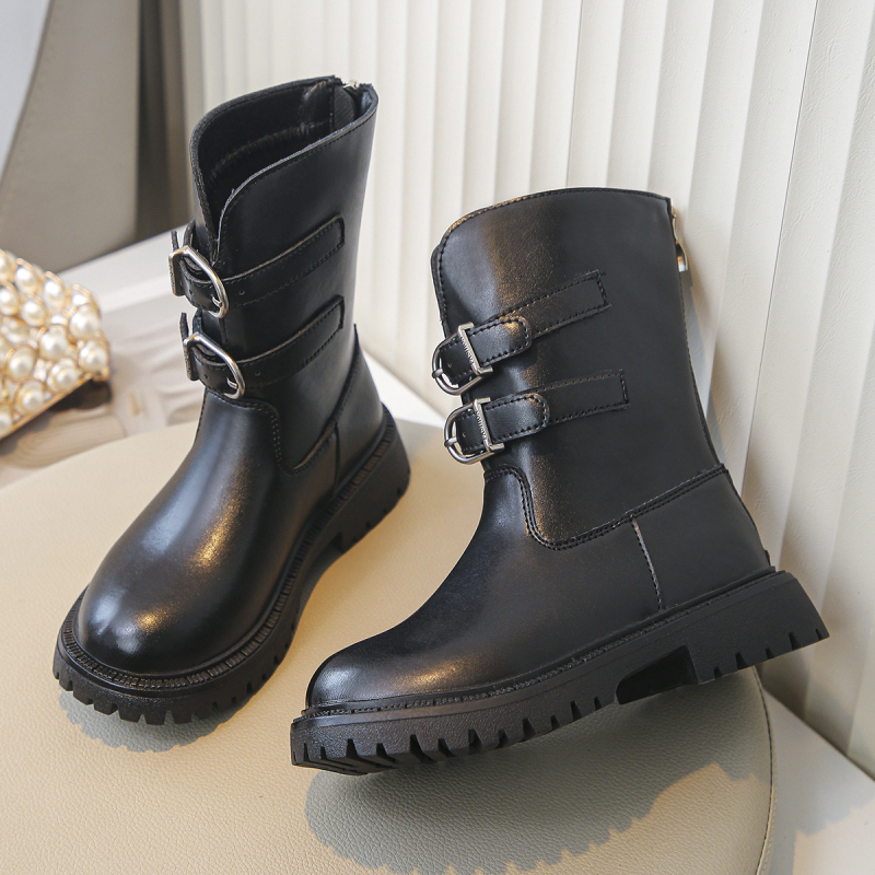 Martin μποτάκια PU επάνω μέρος, καουτσούκ σόλα, χαμηλό shaft, φερμουάρ πίσω