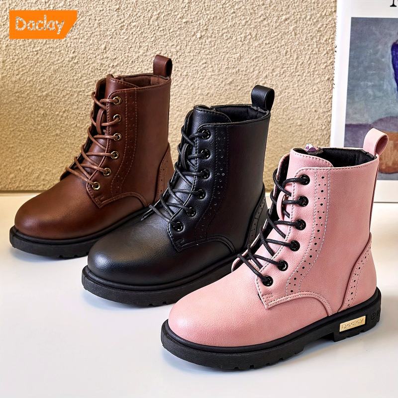 Mergaitėms botai su PU viršumi ir anti-slydimo guminiu padu rudeniui, unisex, 13-16 metų