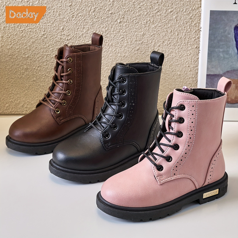 Mergaitėms botai su PU viršumi ir anti-slydimo guminiu padu rudeniui, unisex, 13-16 metų