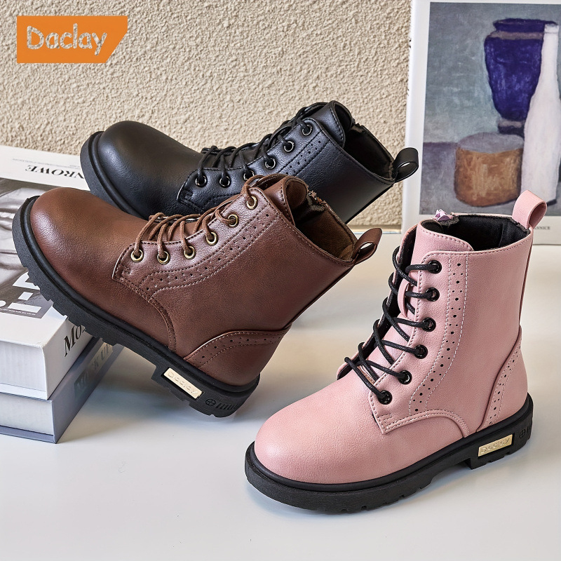 Mergaitėms botai su PU viršumi ir anti-slydimo guminiu padu rudeniui, unisex, 13-16 metų