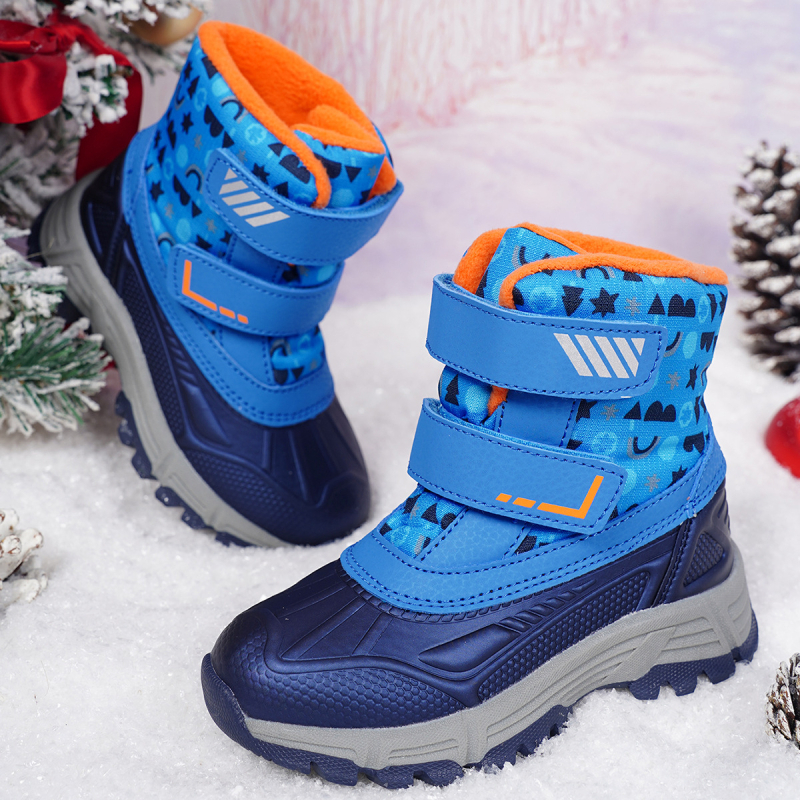 Παιδικά χειμερινά μποτάκια χιονιού με ψηλό ύψος, επάνω από συνθετικό δέρμα, αδιάβροα, αντιολισθητική σόλα, φαρδιά επένδυση από παχύ βαμβάκι, για παιδιά 7–16 ετών
