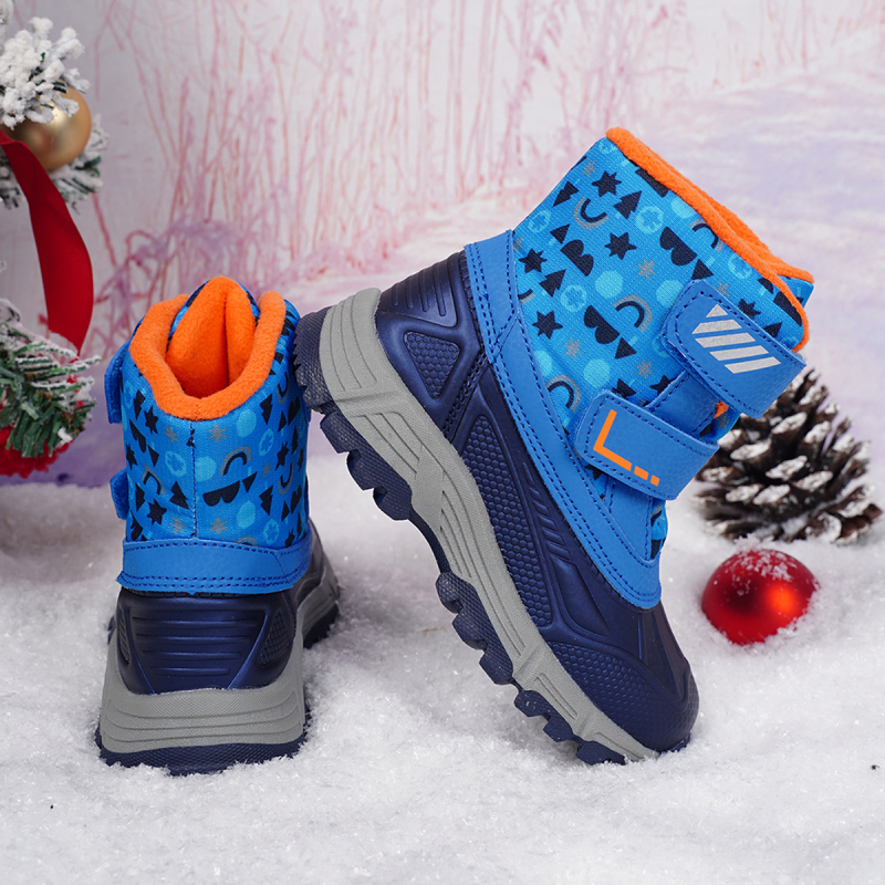 Παιδικά χειμερινά μποτάκια χιονιού με ψηλό ύψος, επάνω από συνθετικό δέρμα, αδιάβροα, αντιολισθητική σόλα, φαρδιά επένδυση από παχύ βαμβάκι, για παιδιά 7–16 ετών
