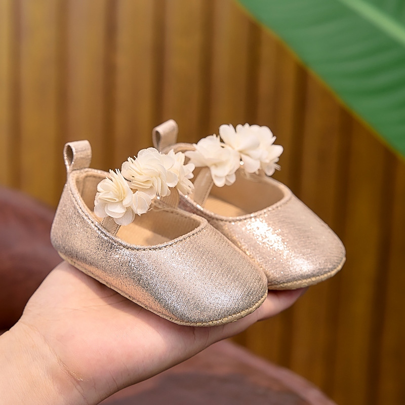 Pantofi pentru copii mici – fete, 12–36 luni, stil prințesă, partea superioară din bumbac respirant, închidere elastică, primăvară-toamnă