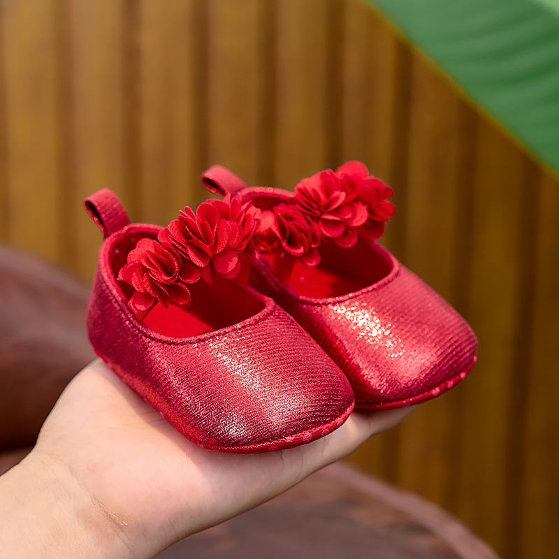 Pantofi pentru copii mici – fete, 12–36 luni, stil prințesă, partea superioară din bumbac respirant, închidere elastică, primăvară-toamnă