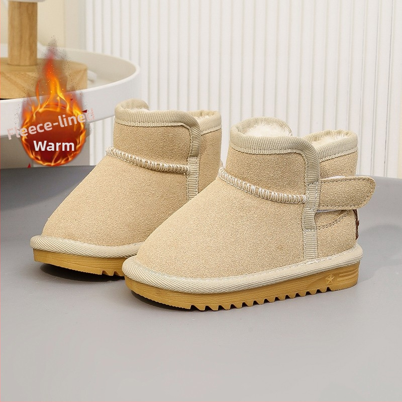 Cizme de zăpadă pentru copii, unisex, velur la exterior, gleznă joasă, călduroase