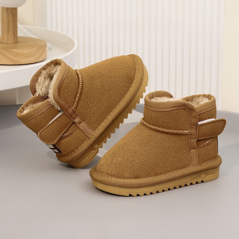 Cizme de zăpadă pentru copii, unisex, velur la exterior, gleznă joasă, călduroase