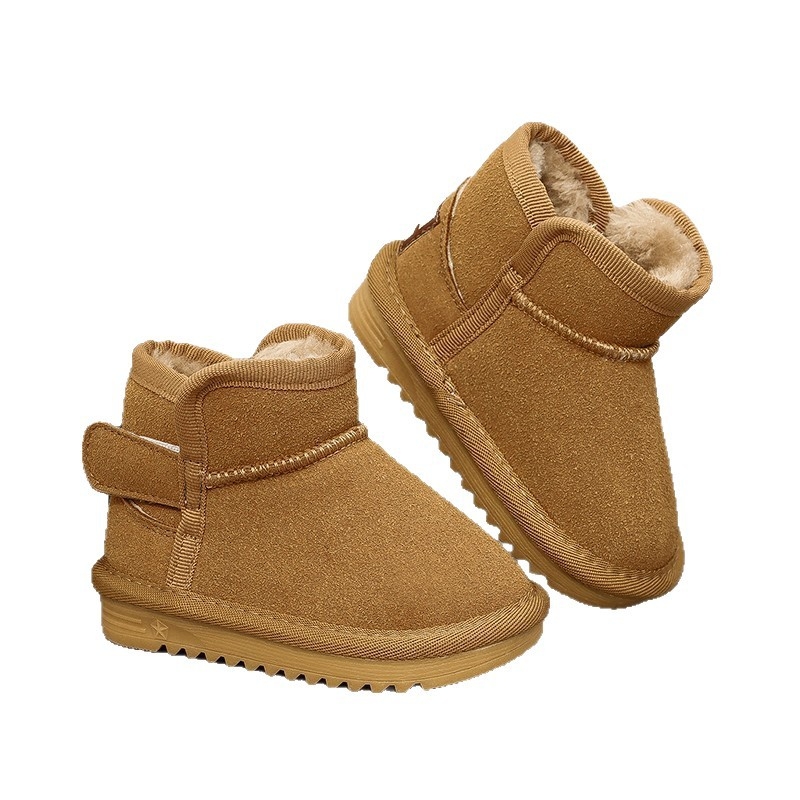 Cizme de zăpadă pentru copii, unisex, velur la exterior, gleznă joasă, călduroase