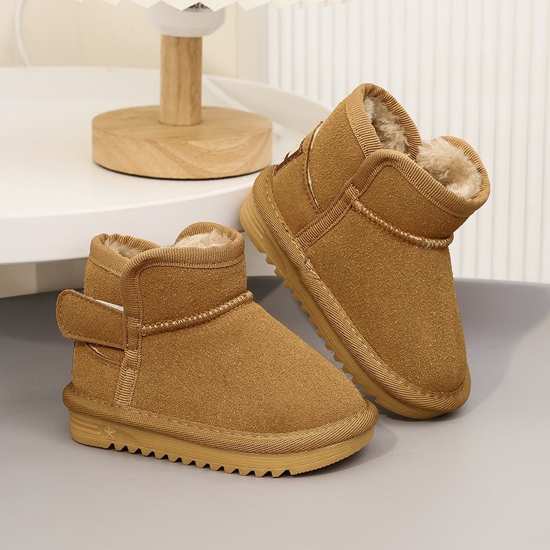 Cizme de zăpadă pentru copii, unisex, velur la exterior, gleznă joasă, călduroase