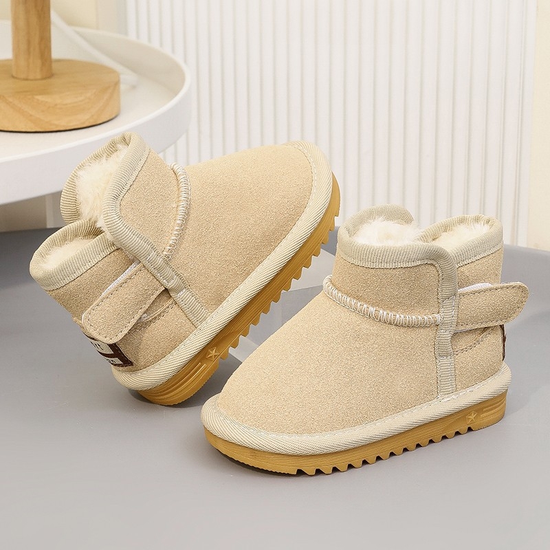 Cizme de zăpadă pentru copii, unisex, velur la exterior, gleznă joasă, călduroase