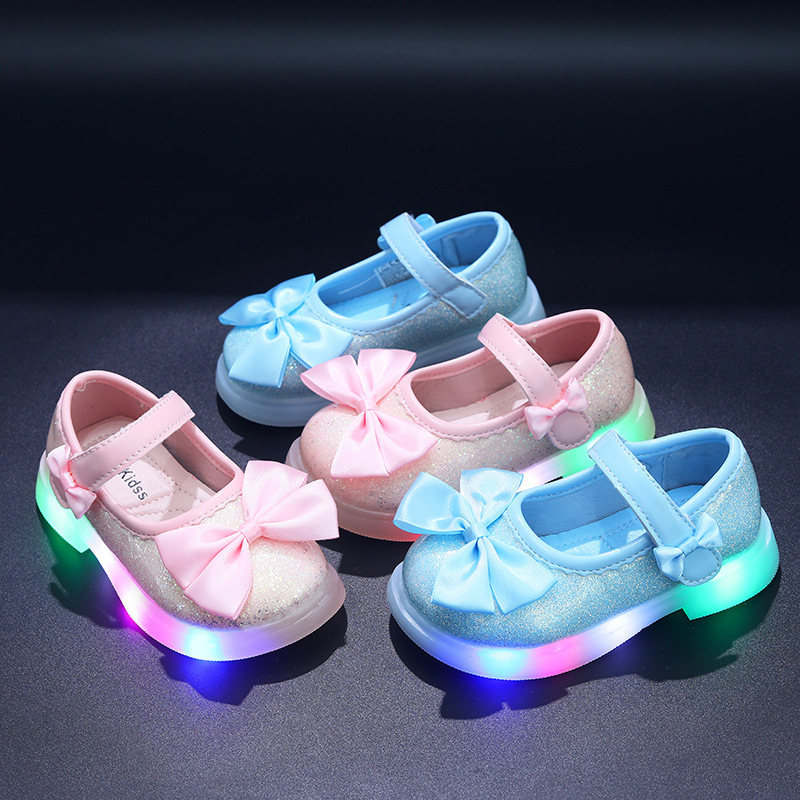 Šviesūs bateliai mergaitėms, PU viršus, TPR padas, Velcro užsegimas, 4–6 metų amžius