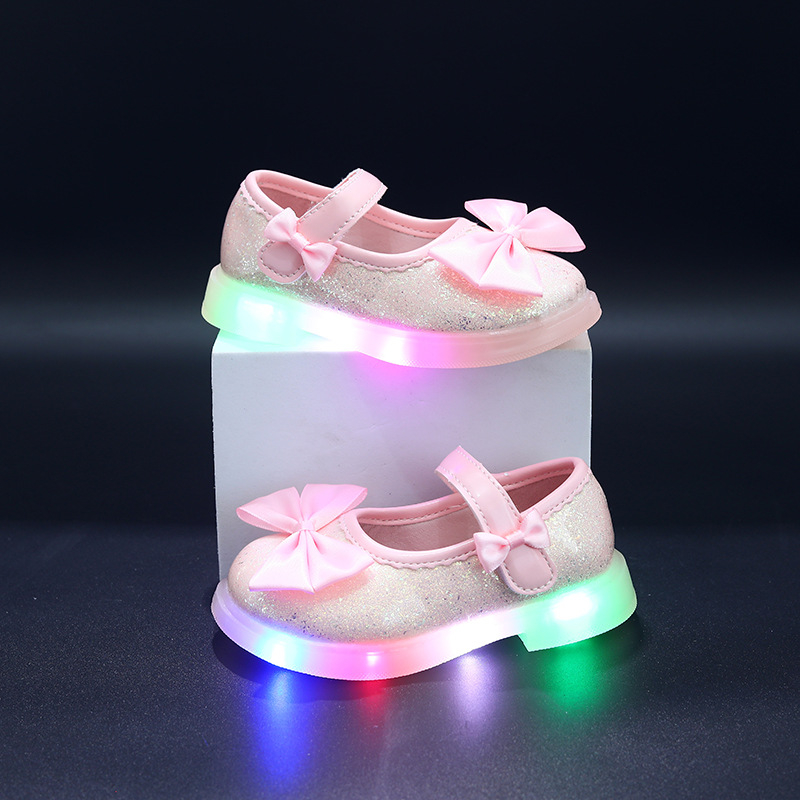 Šviesūs bateliai mergaitėms, PU viršus, TPR padas, Velcro užsegimas, 4–6 metų amžius