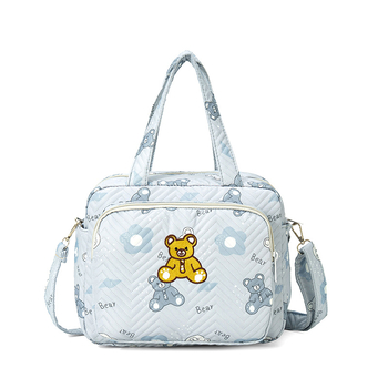 Κεντημένη τσάντα μαμά-βρέφος, διαγώνια crossbody, με μεγάλο χώρο για μπουκάλες και πάνες; πολυεστέρας, ζωικό μοτίβο