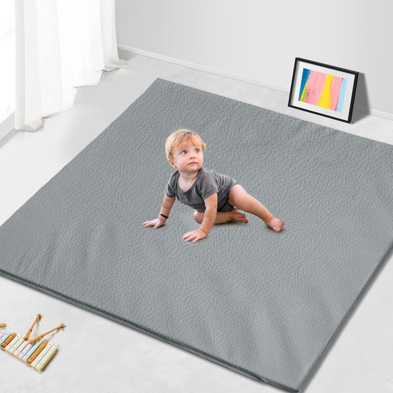 PU rāpošanas paklājs mājas lietošanai – ūdensizturīgs un izmazgājams, ar noņemamu rāvējslēdzēju, 3 cm biezums, piemērots bērniem 4–6 gadiem