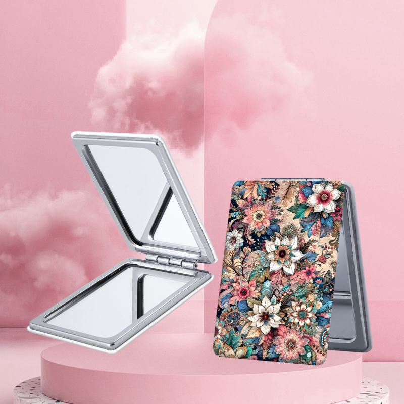 Sulankstomas, nešiojamas makiažo veidrodis su animacijos dizainu — rankinis makiažo veidrodis, rėmas PU/PS/PVC