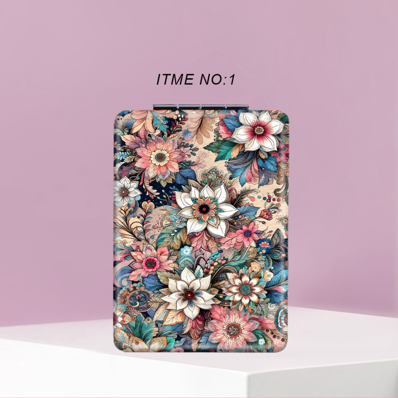 Sulankstomas, nešiojamas makiažo veidrodis su animacijos dizainu — rankinis makiažo veidrodis, rėmas PU/PS/PVC