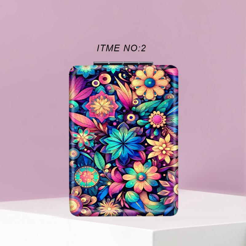 Sulankstomas, nešiojamas makiažo veidrodis su animacijos dizainu — rankinis makiažo veidrodis, rėmas PU/PS/PVC