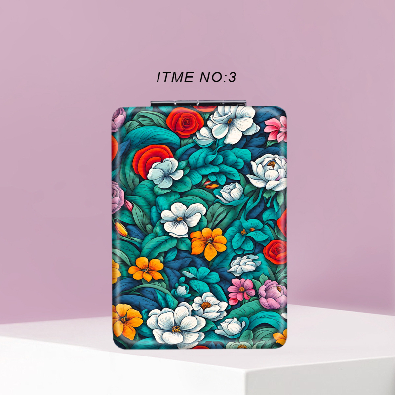 Sulankstomas, nešiojamas makiažo veidrodis su animacijos dizainu — rankinis makiažo veidrodis, rėmas PU/PS/PVC