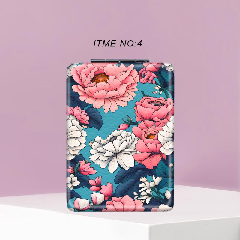 Sulankstomas, nešiojamas makiažo veidrodis su animacijos dizainu — rankinis makiažo veidrodis, rėmas PU/PS/PVC