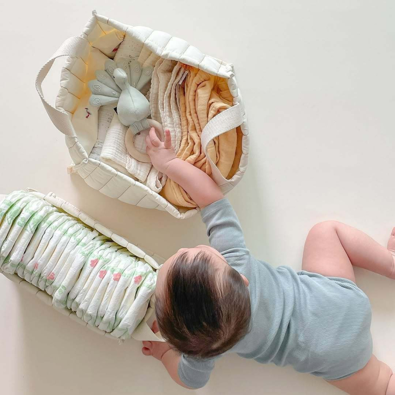 Geantă de stocare a hainelor din bumbac, stil INS, multifuncțională, pentru călătorii și dormitor