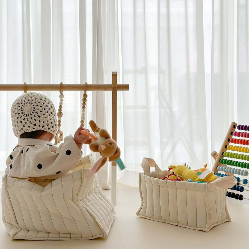 Geantă de stocare a hainelor din bumbac, stil INS, multifuncțională, pentru călătorii și dormitor