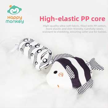 Tololo плюшено висящо звънче за креватче – за бебета и деца 0–3 г; визуална стимулация, координация ръка-око, сенсорно развитие